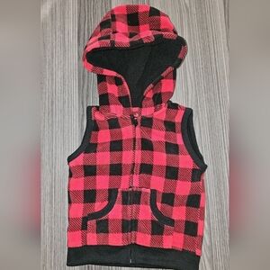 Just One You 18m Baby Boys Girls Buffalo Plaid Zip Up Hooded Vest